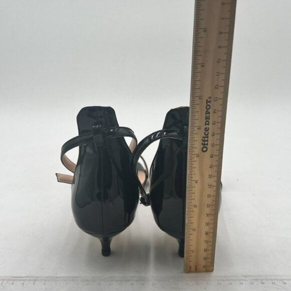 FOWT Black Open Toe Single Band Sandals Ankle Strap Kitten Heels Comfy Shoes - Picture 5 of 8